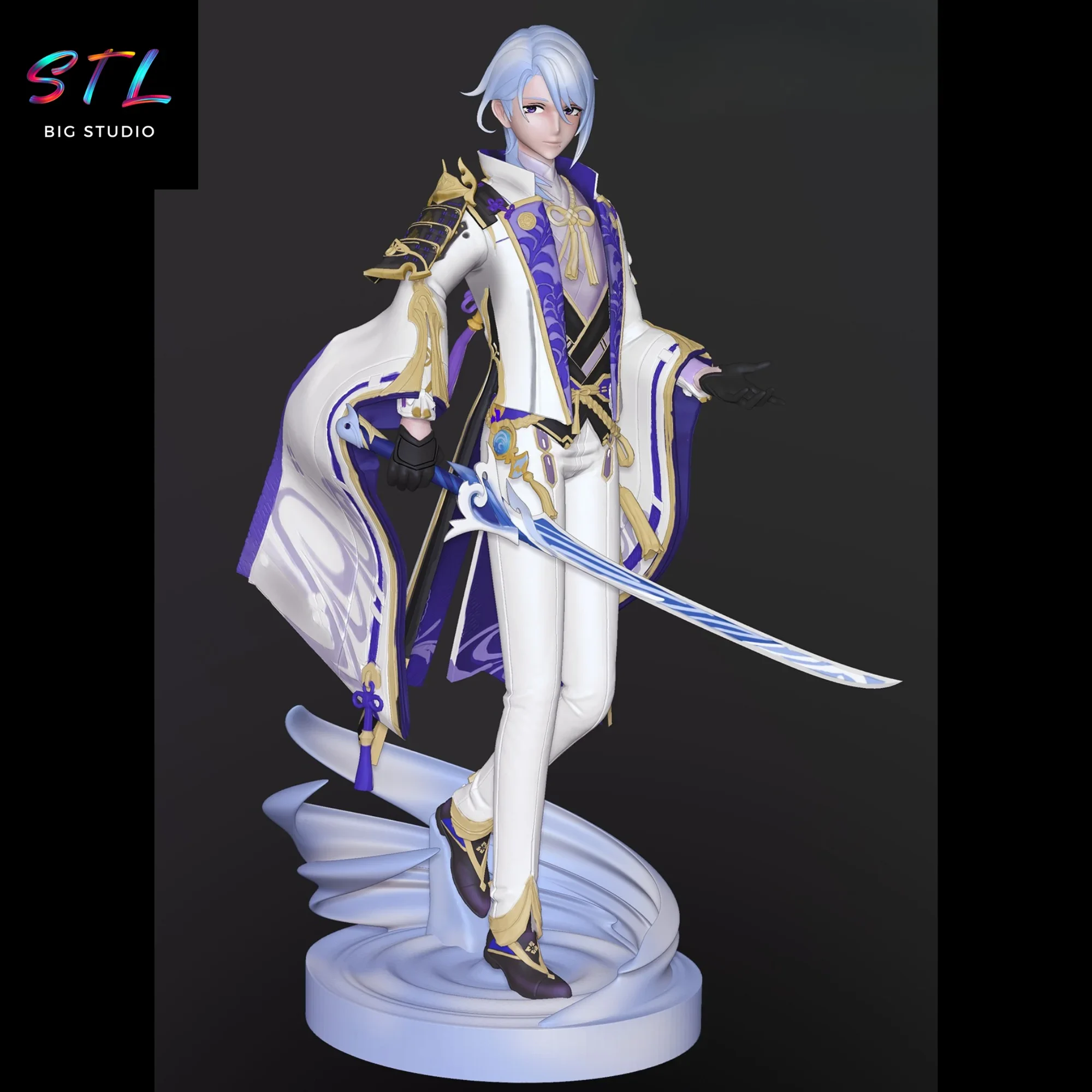 diorama kamisato ayato stl impresion 3d figura genshin impact diorama kamisato ayato stl impresion 3d figura genshin impact