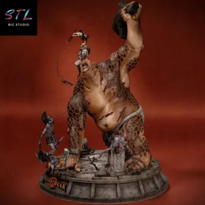 diorama kratos vs cyclope stl god of war impresion 3d
