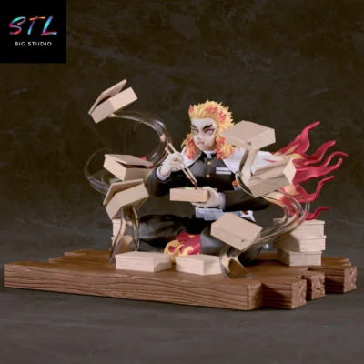 diorama kyojuro rengoku stl kimetsu no yaiba impresion 3d