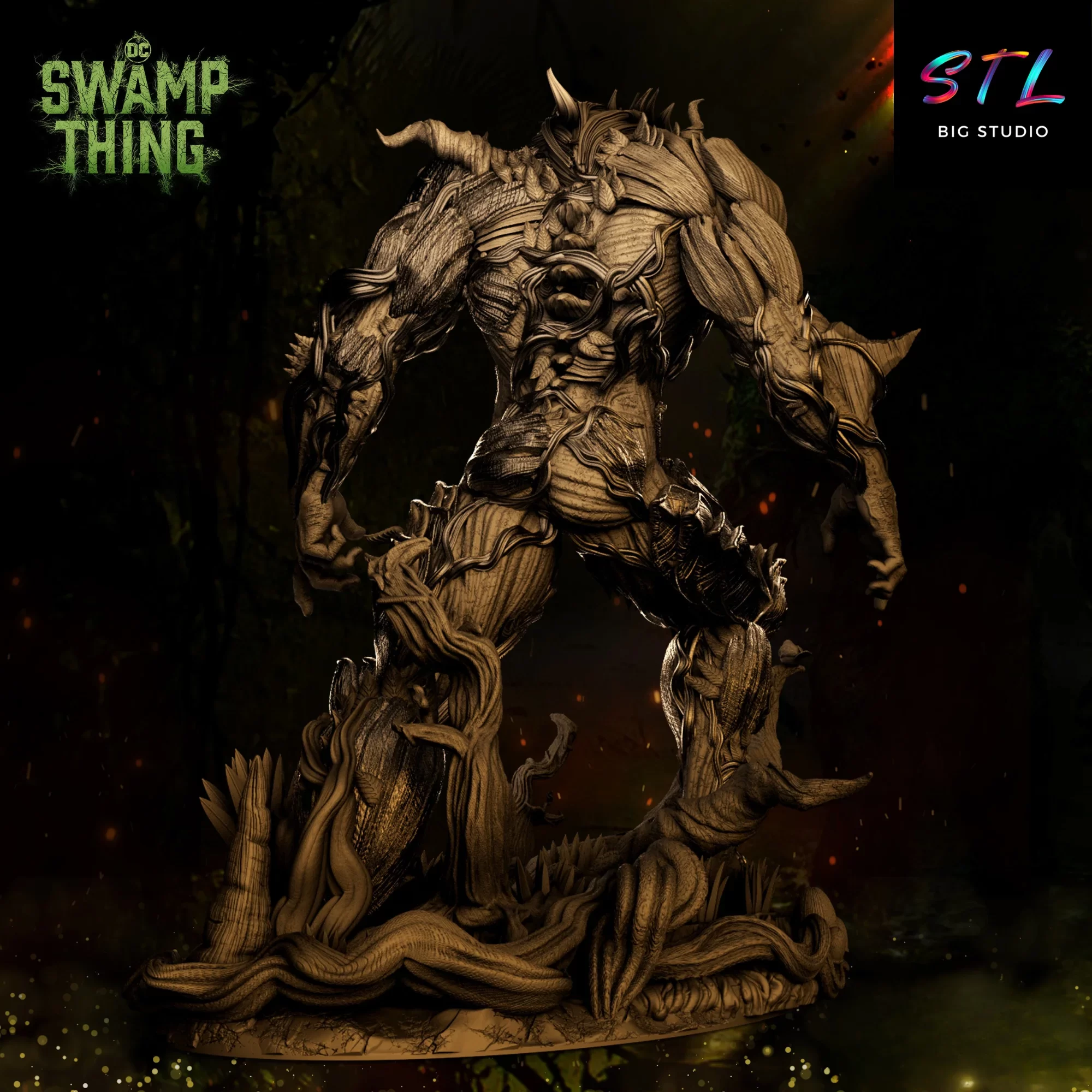 diorama la cosa del pantano stl dc comics impresion 3d diorama la cosa del pantano stl dc comics impresion 3d