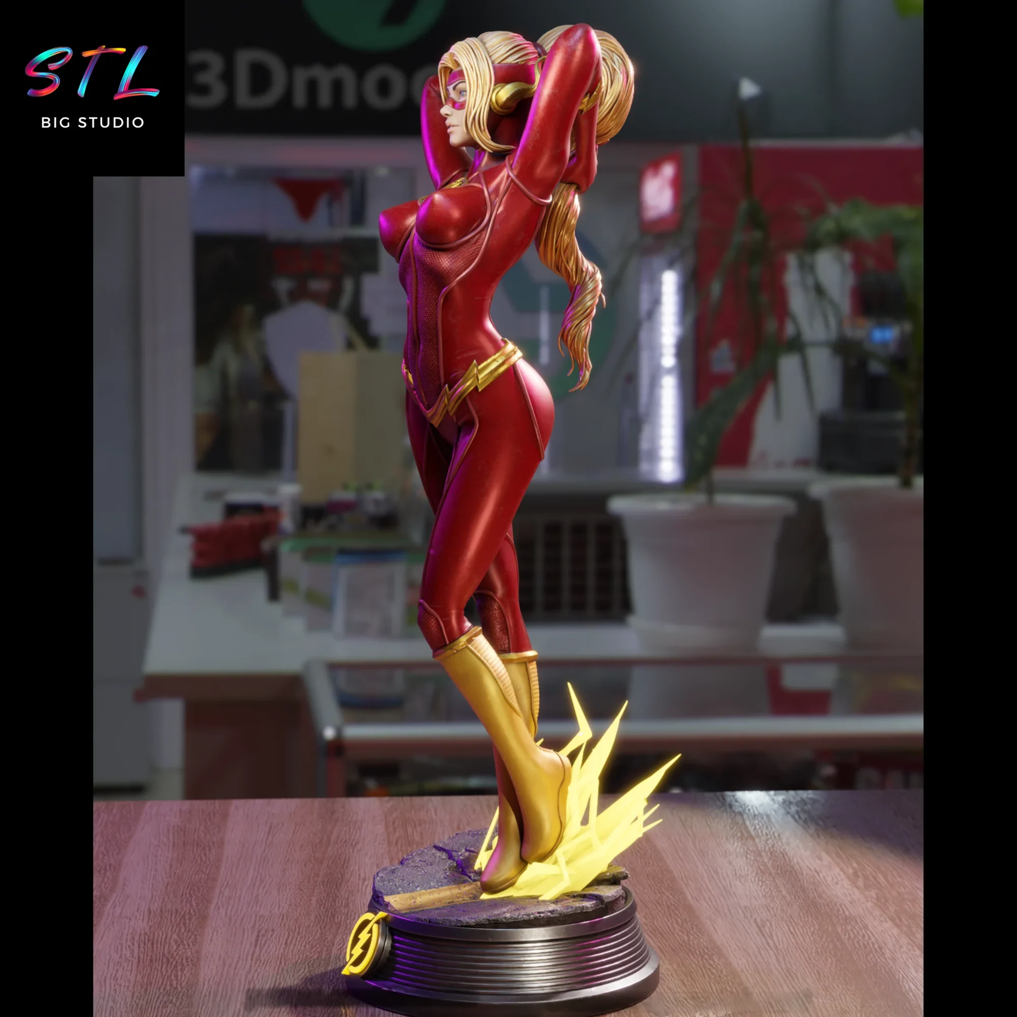 diorama lady flash stl dc comics para impresion 3d diorama lady flash stl dc comics para impresion 3d