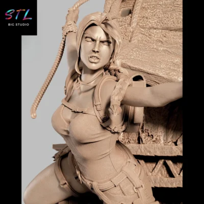 diorama lara croft stl angelina jolie impresion 3d