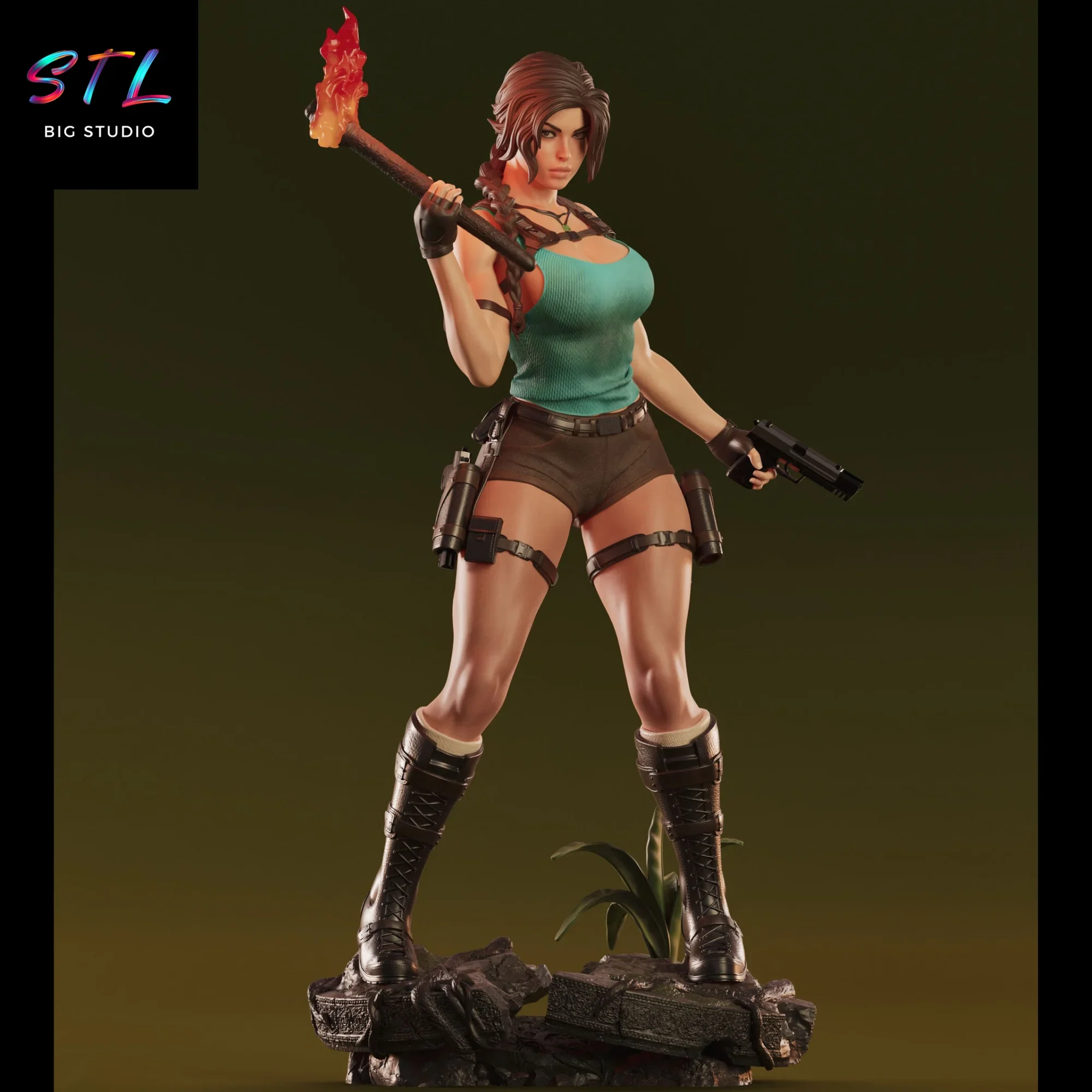 diorama lara croft stl impresion 3d figura tomb raider diorama lara croft stl impresion 3d figura tomb raider