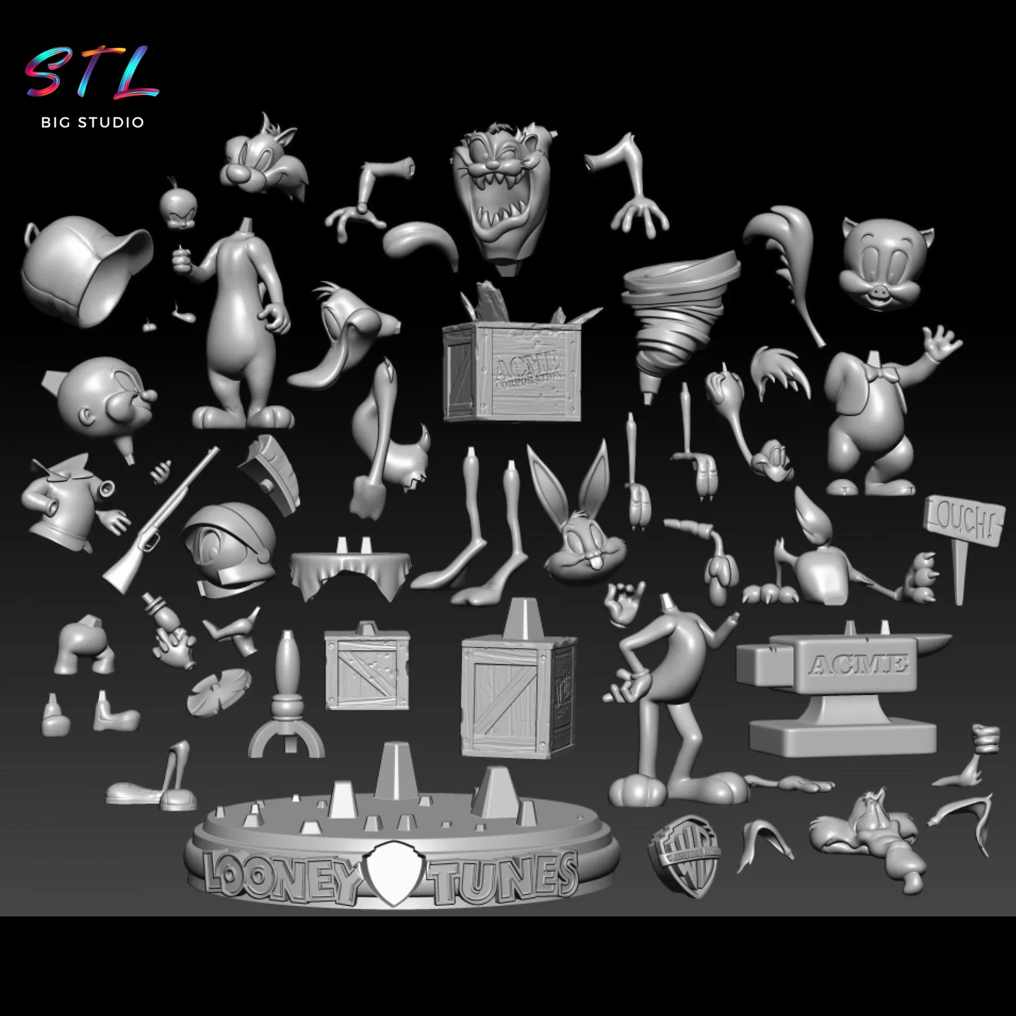 diorama looney tunes stl 3d print diorama looney tunes stl 3d print