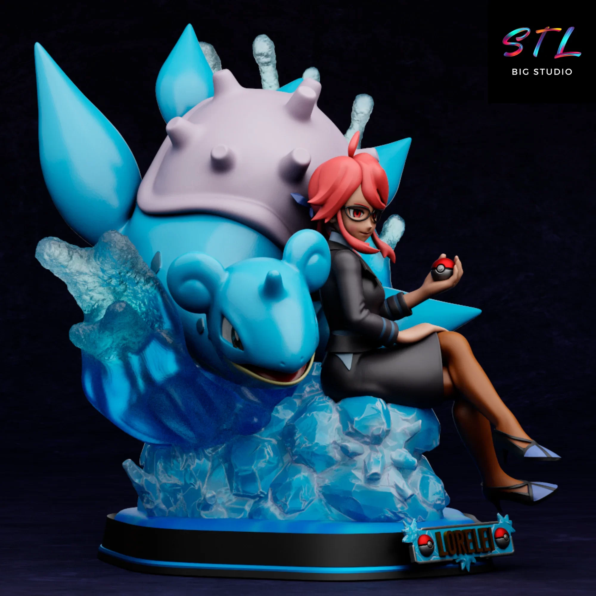 diorama lorelei y lapras stl impresion 3d pokemon diorama lorelei y lapras stl impresion 3d pokemon