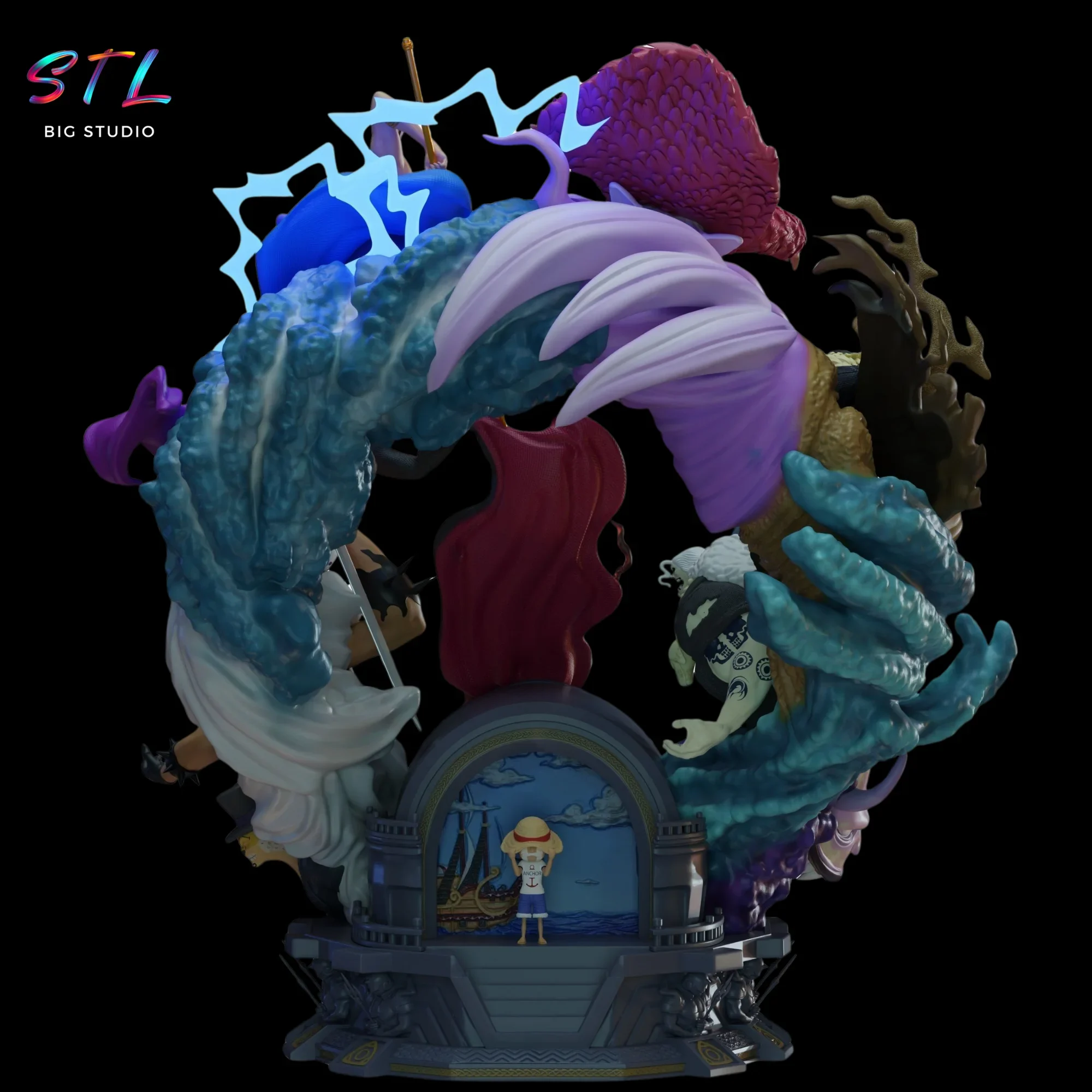 diorama luffy y enemigos stl impresion 3d one piece diorama luffy y enemigos stl impresion 3d one piece