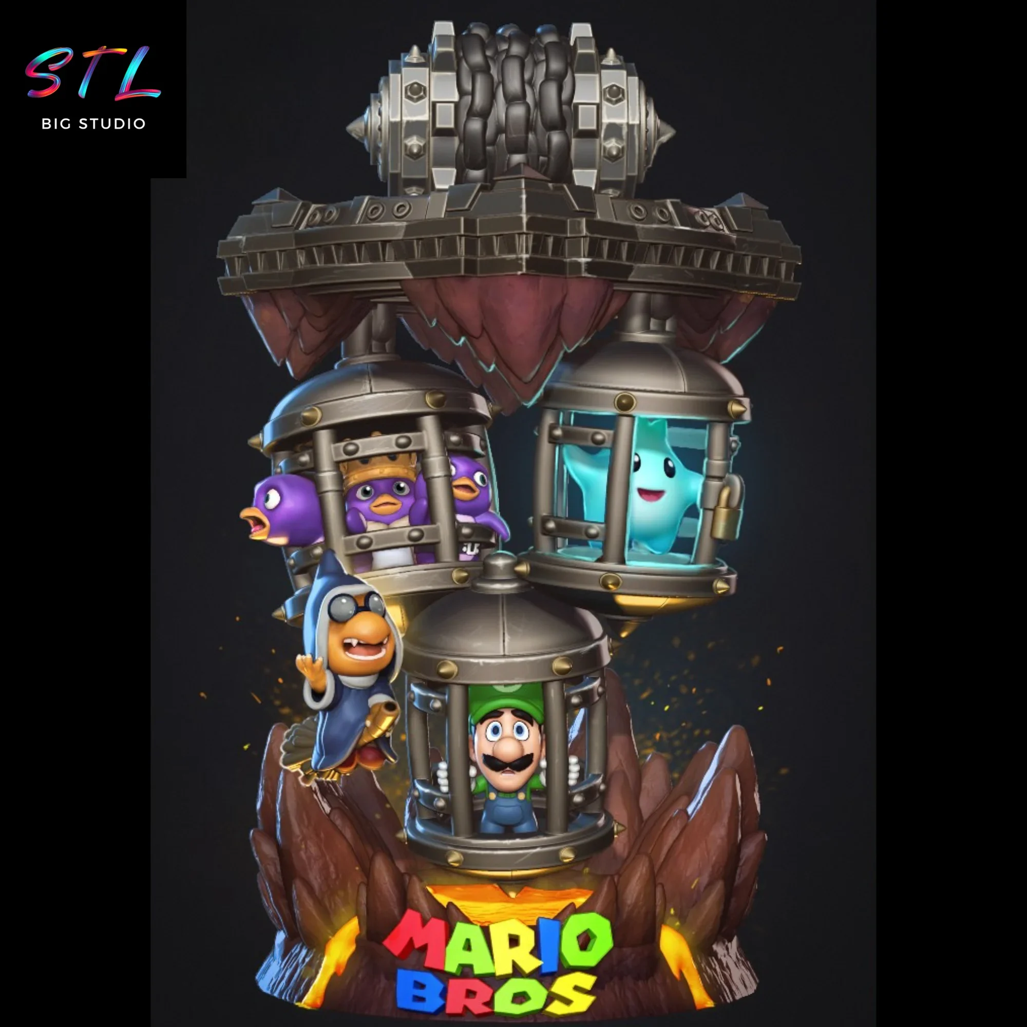 diorama luigi stl mario bros para impresion 3d