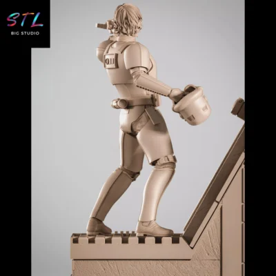 diorama luke skywalker stl impresion 3d figura star wars