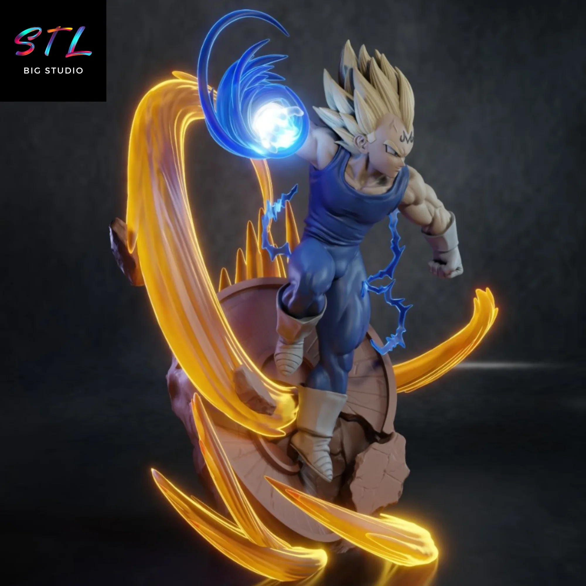 diorama majin vegeta stl impresion 3d figura dragon ball diorama majin vegeta stl impresion 3d figura dragon ball