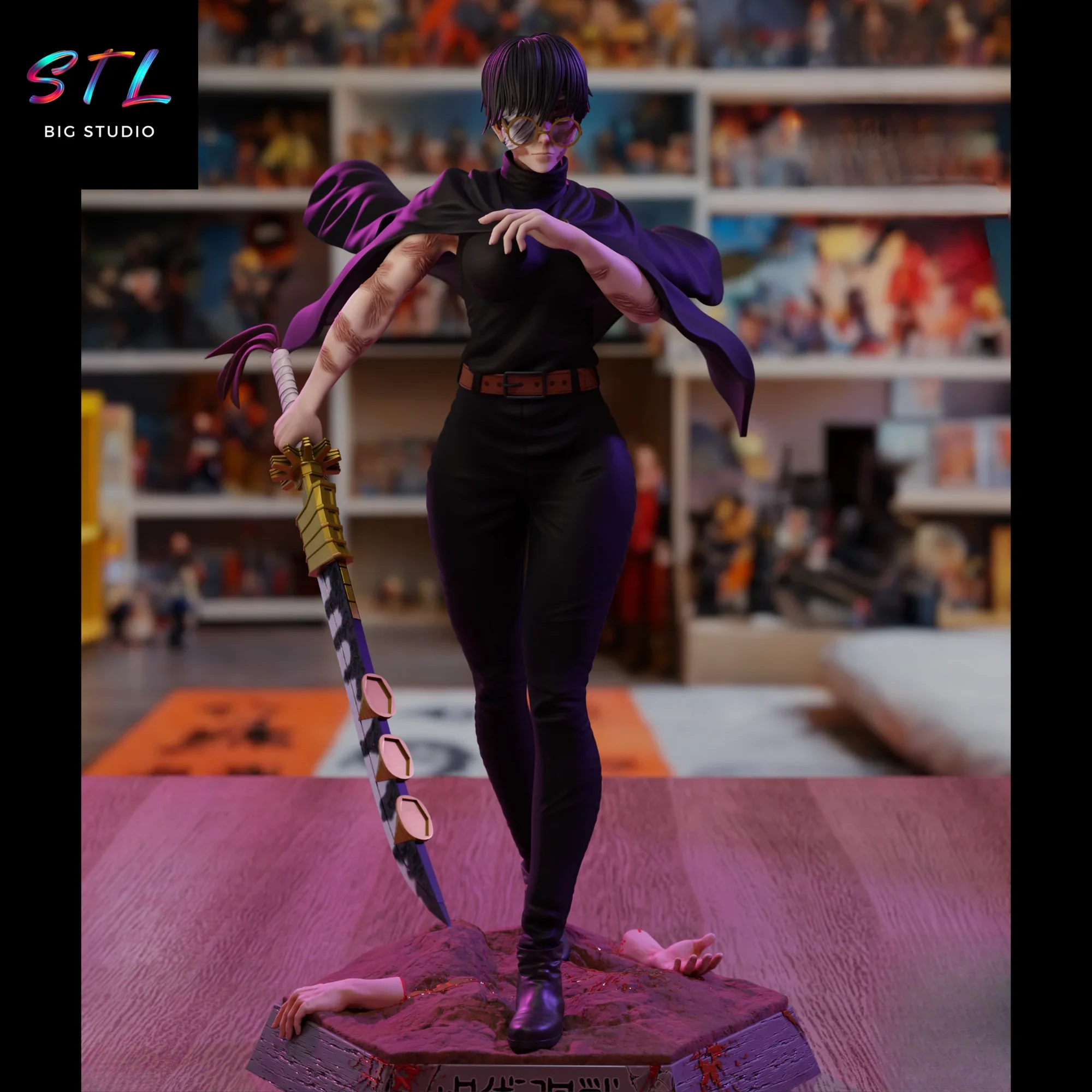 diorama maki zenin stl impresion 3d figura jujutsu kaisen diorama maki zenin stl impresion 3d figura jujutsu kaisen