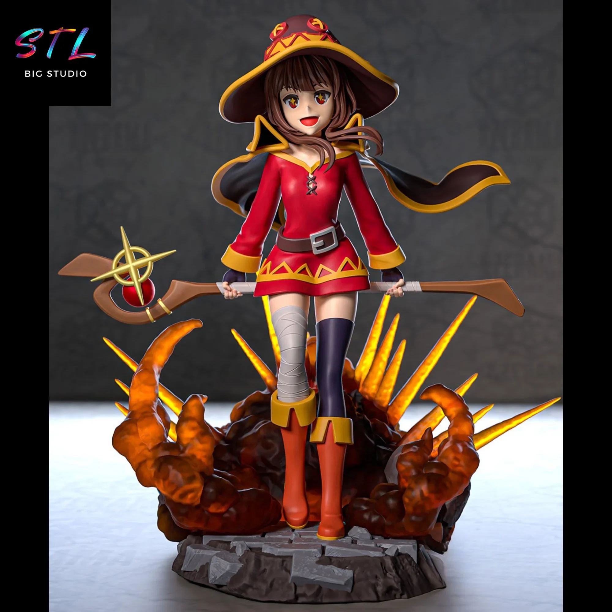 diorama megumin stl figura impresion 3d diorama megumin stl figura impresion 3d