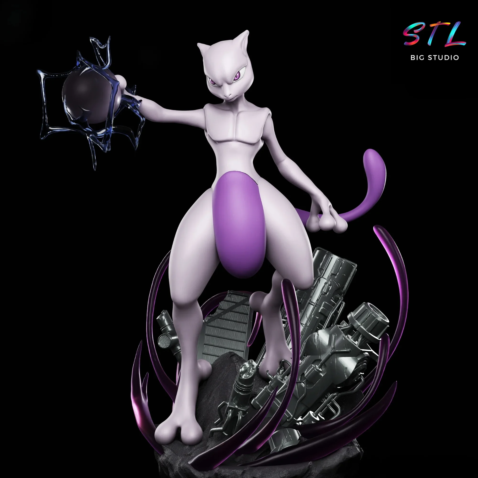 diorama mewtwo stl pokemon impresion 3d diorama mewtwo stl pokemon impresion 3d