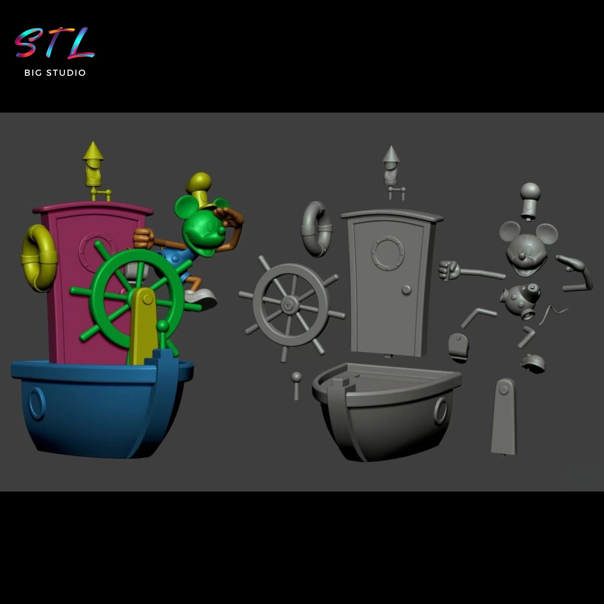 diorama mickey mouse stl disney para imprimir diorama mickey mouse stl disney para imprimir