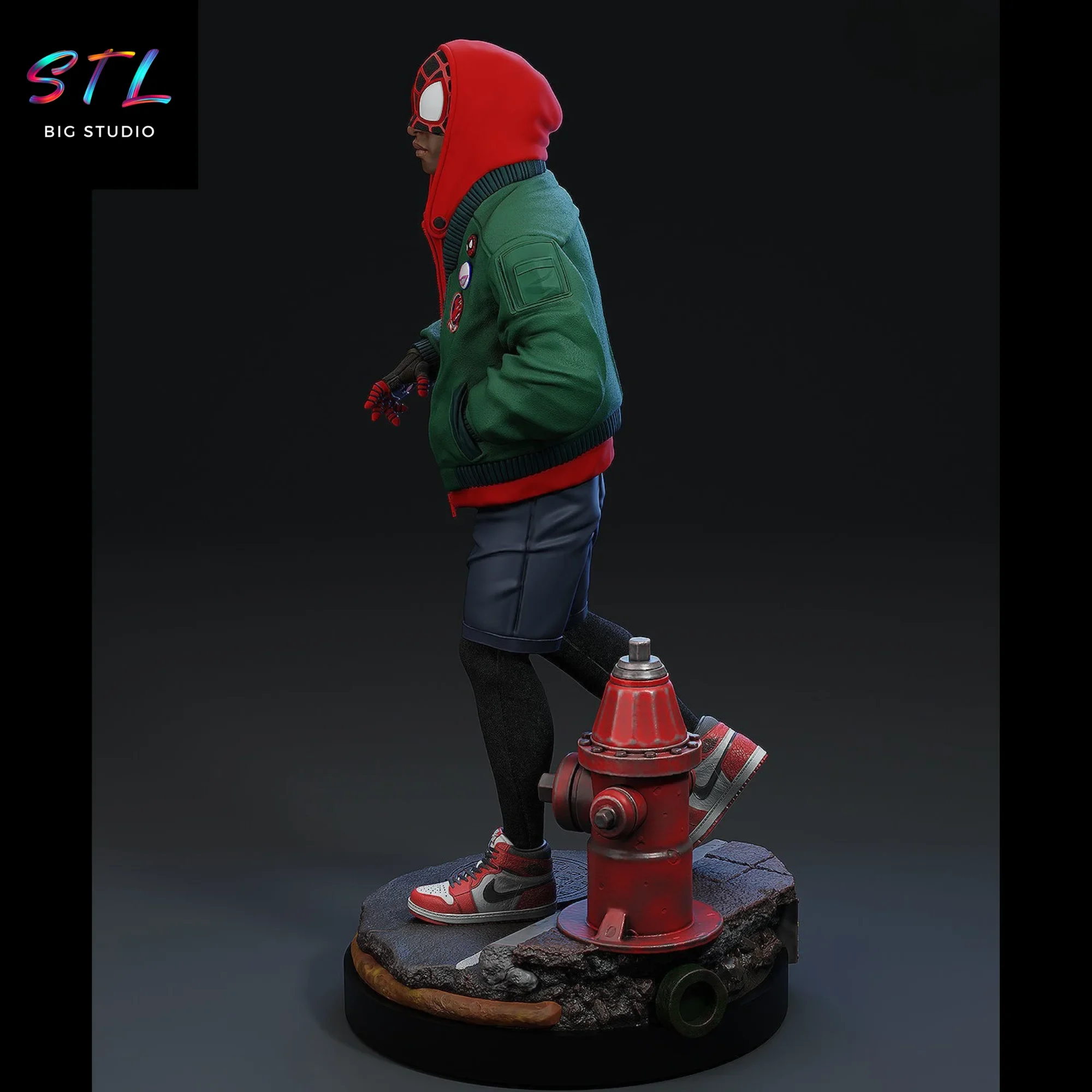 diorama miles morales stl marvel impresion 3d diorama miles morales stl marvel impresion 3d