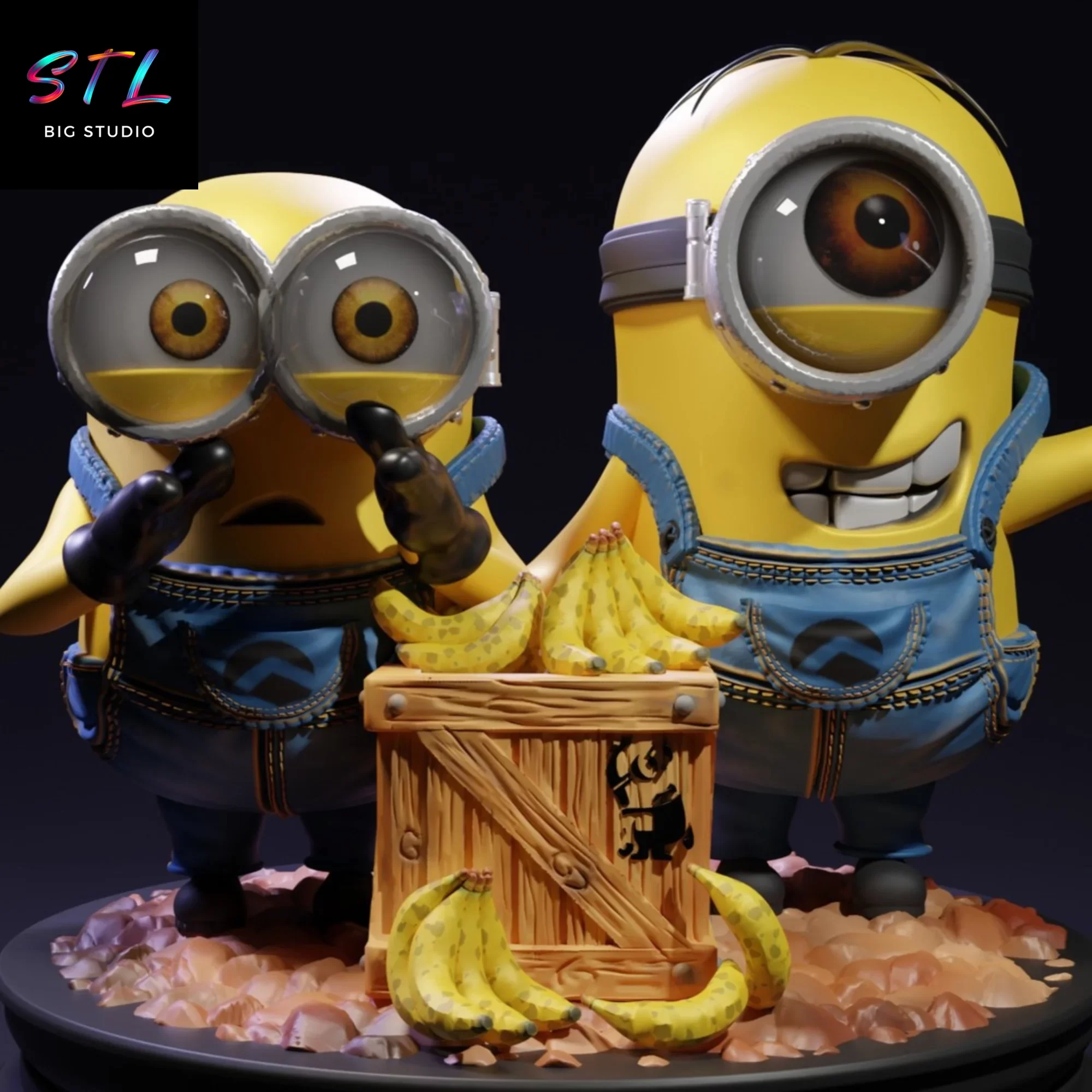 diorama minions stl imprimir 3d figura diorama minions stl imprimir 3d figura
