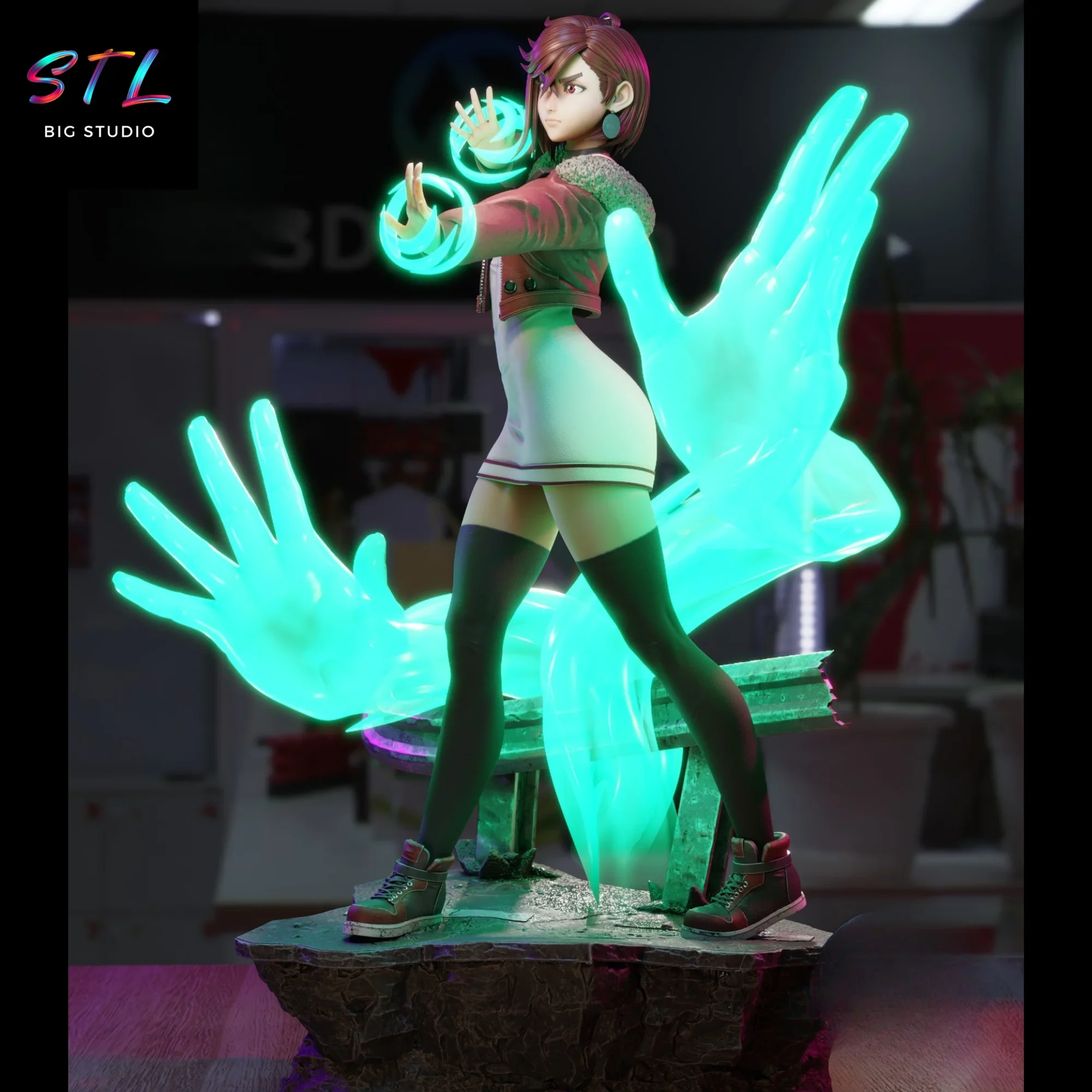 diorama momo ayase stl impresion 3d dandadan diorama momo ayase stl impresion 3d dandadan