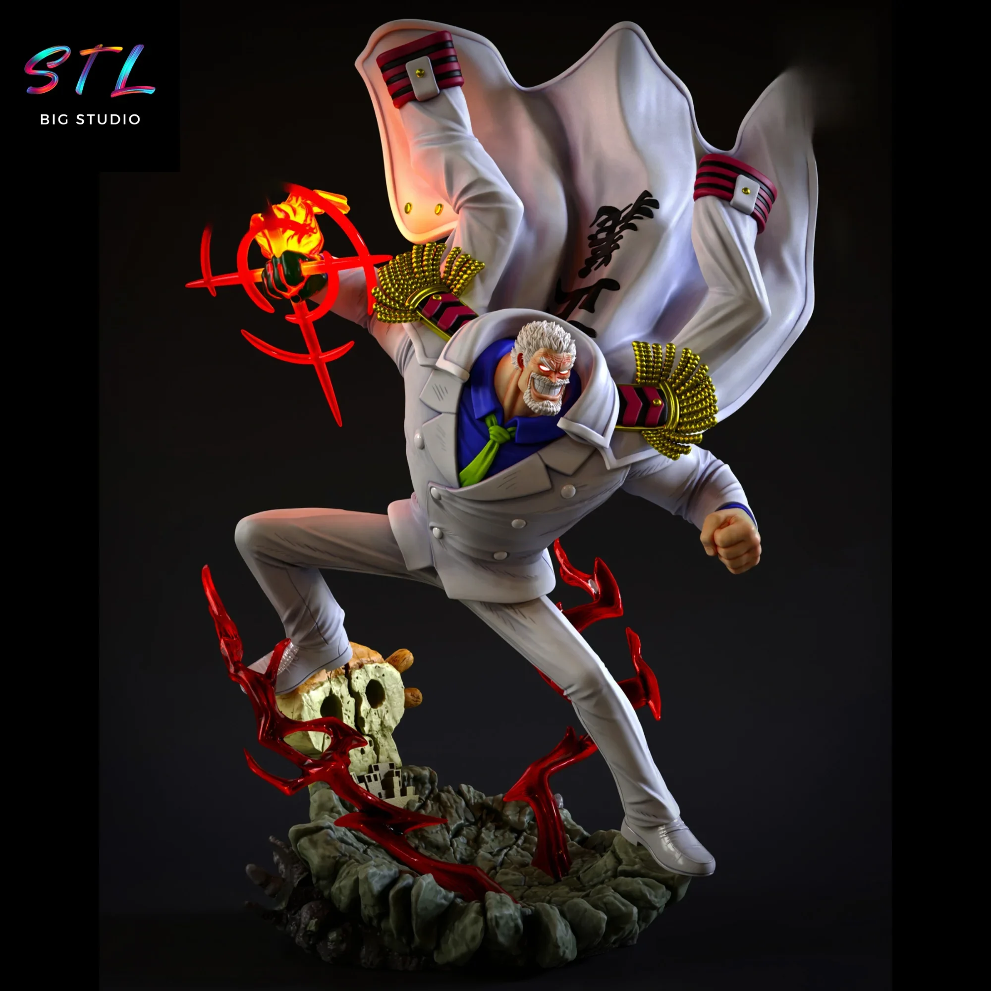 diorama monkey d garp stl impresion 3d figura one piece diorama monkey d garp stl impresion 3d figura one piece