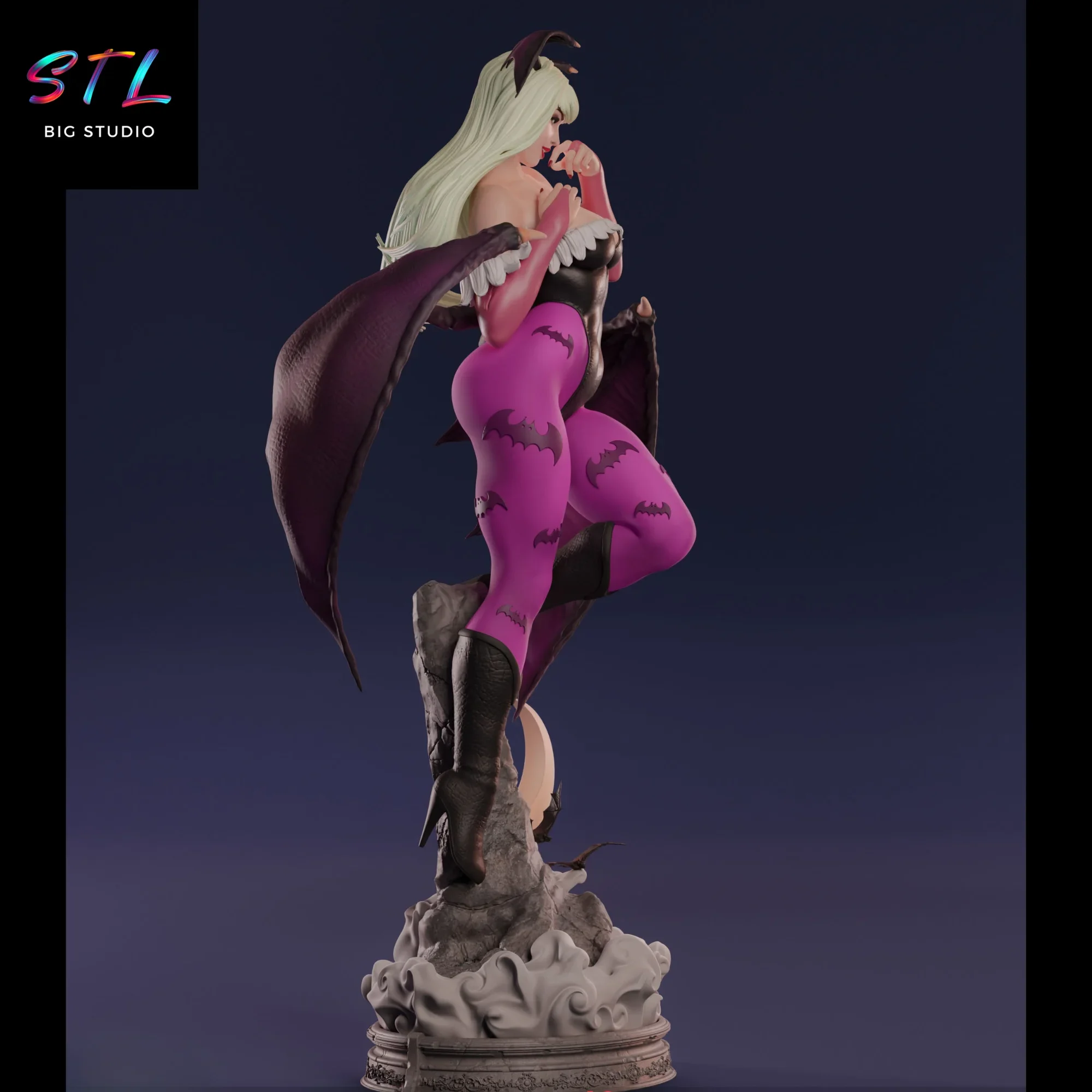 diorama morrigan aensland stl impresion 3d figura darkstalkers diorama morrigan aensland stl impresion 3d figura darkstalkers