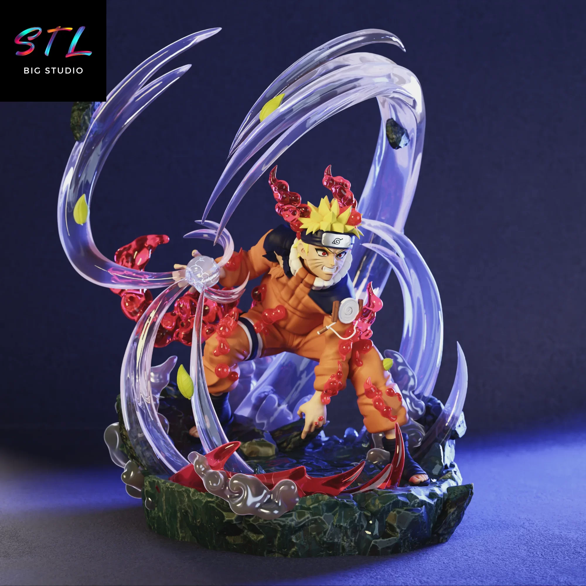 diorama naruto stl aura kyubi impresion 3d diorama naruto stl aura kyubi impresion 3d
