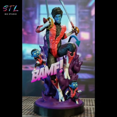 diorama nightcrawler stl xmen marvel impresion 3d
