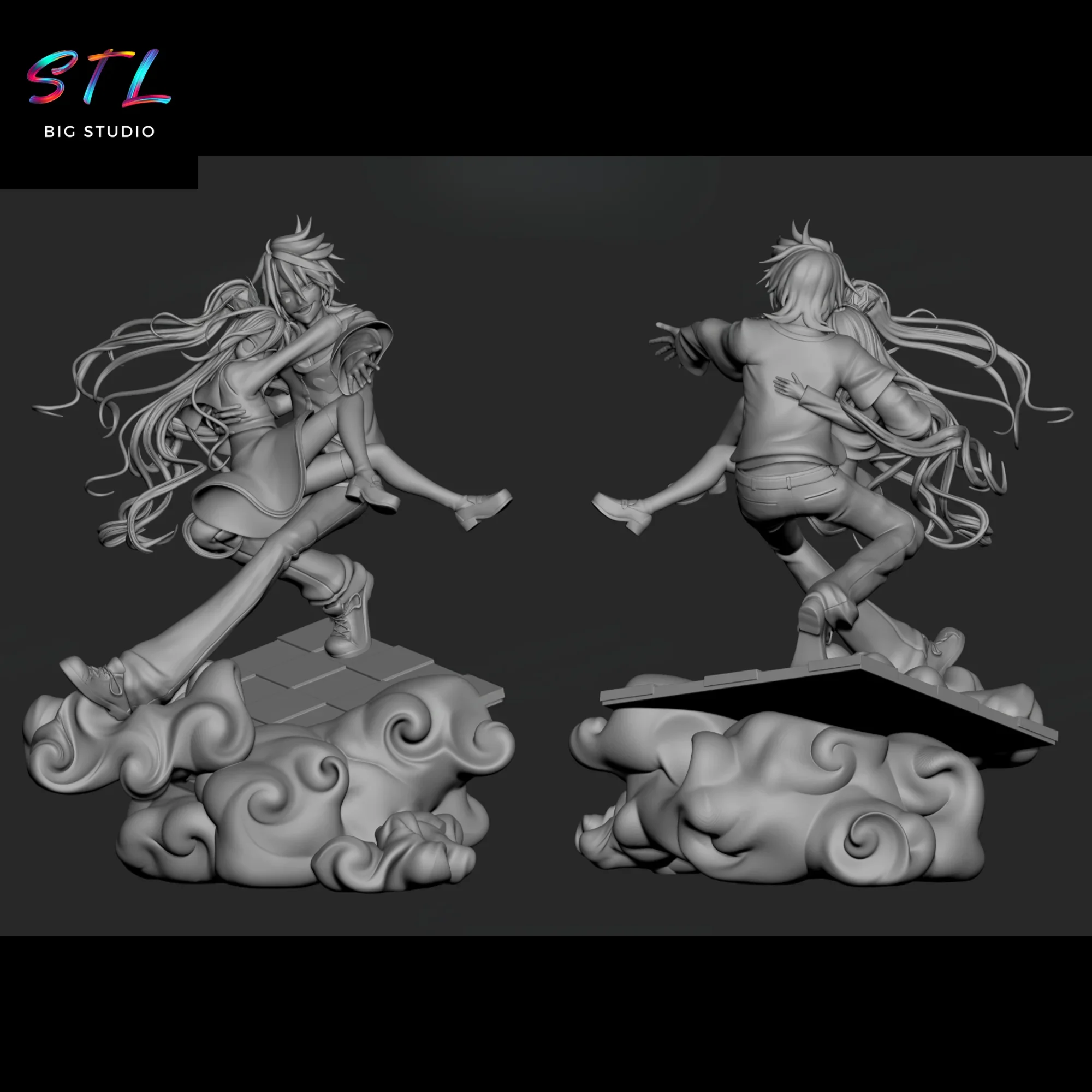 diorama no game no life stl sora y shiro figura impresion 3d diorama no game no life stl sora y shiro figura impresion 3d