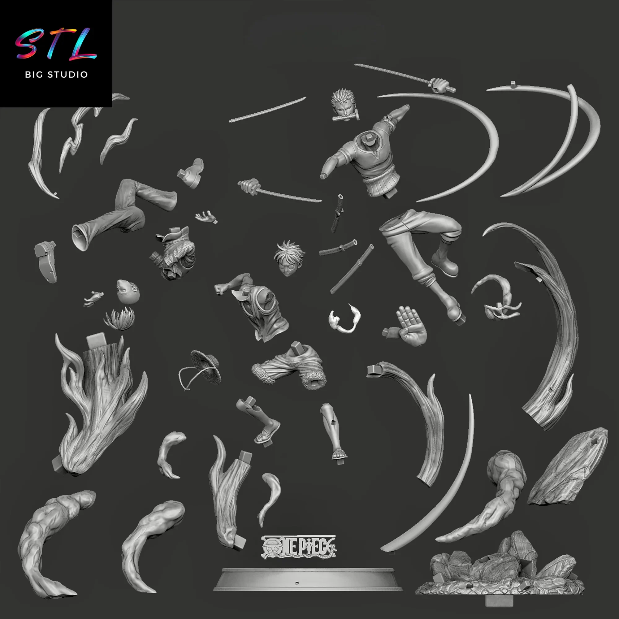 diorama one piece stl luffy sanji zoro impresion 3d diorama one piece stl luffy sanji zoro impresion 3d