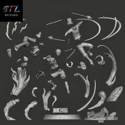 diorama one piece stl luffy sanji zoro impresion 3d