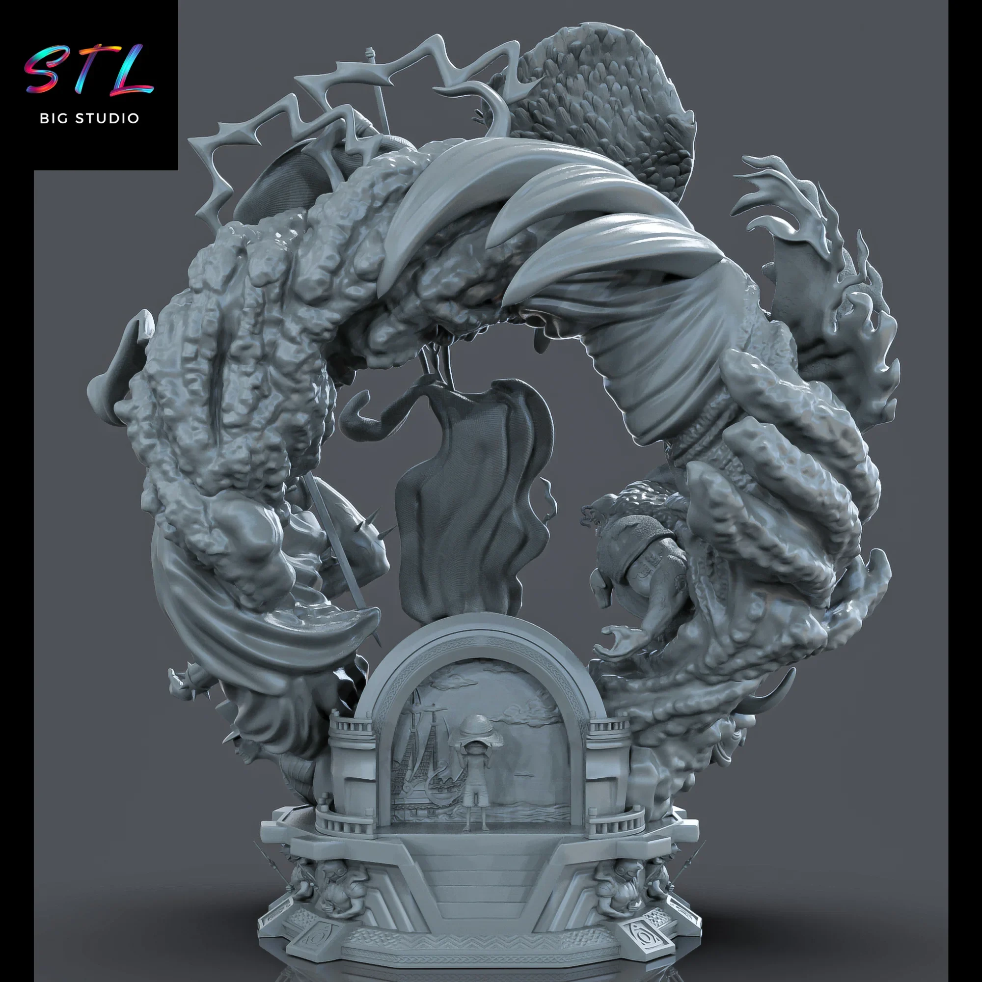 diorama one piece stl monkey d luffy en el trono para impresion 3d diorama one piece stl monkey d luffy en el trono para impresion 3d