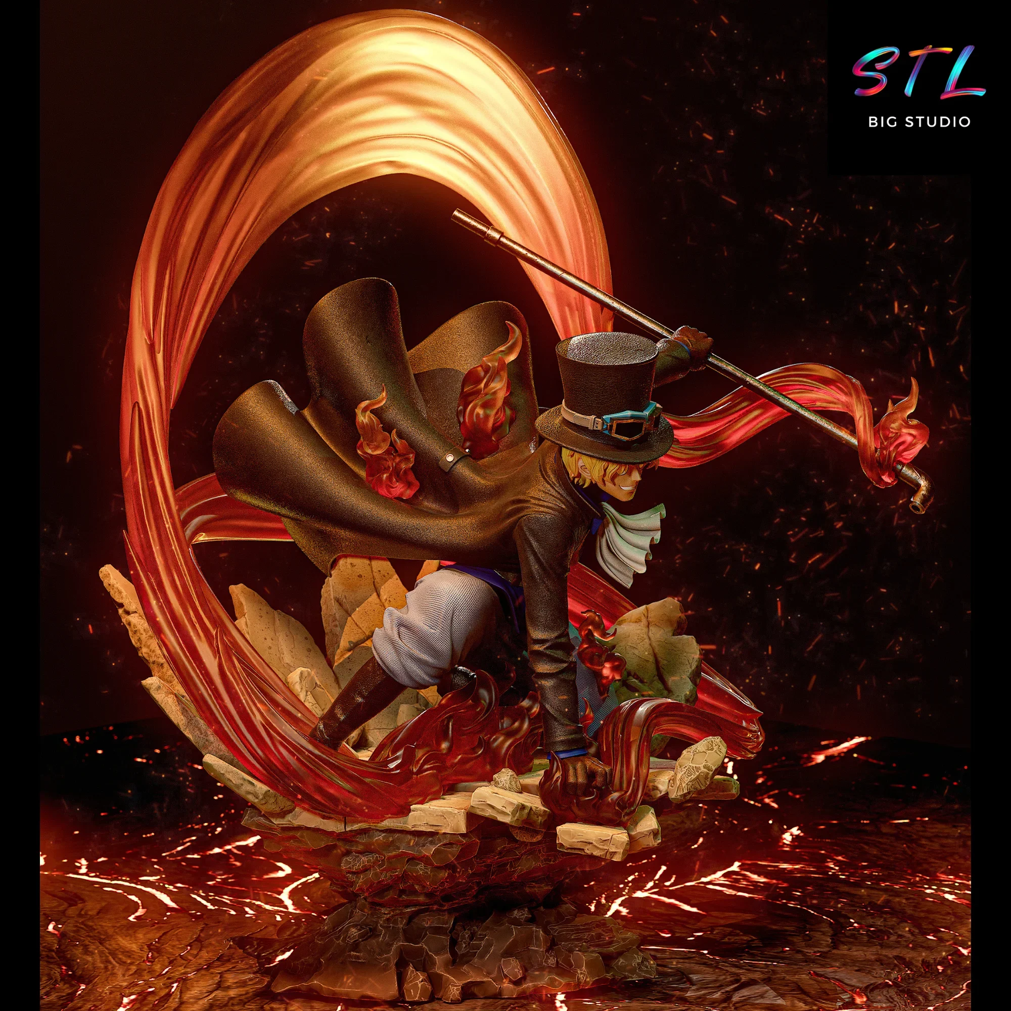 diorama one piece stl sabo para impresion 3d diorama one piece stl sabo para impresion 3d