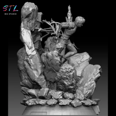 diorama one punch man stl genos impresion 3d