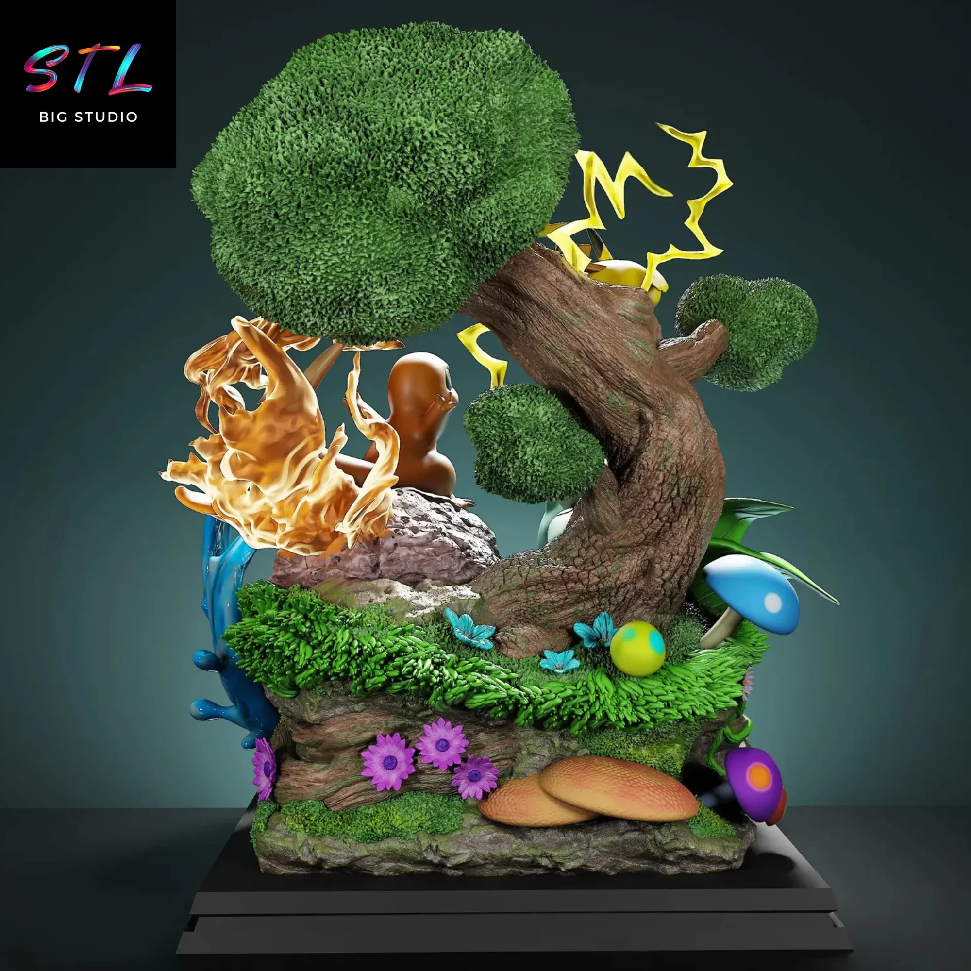 diorama pokemon stl figura para impresion 3d diorama pokemon stl figura para impresion 3d