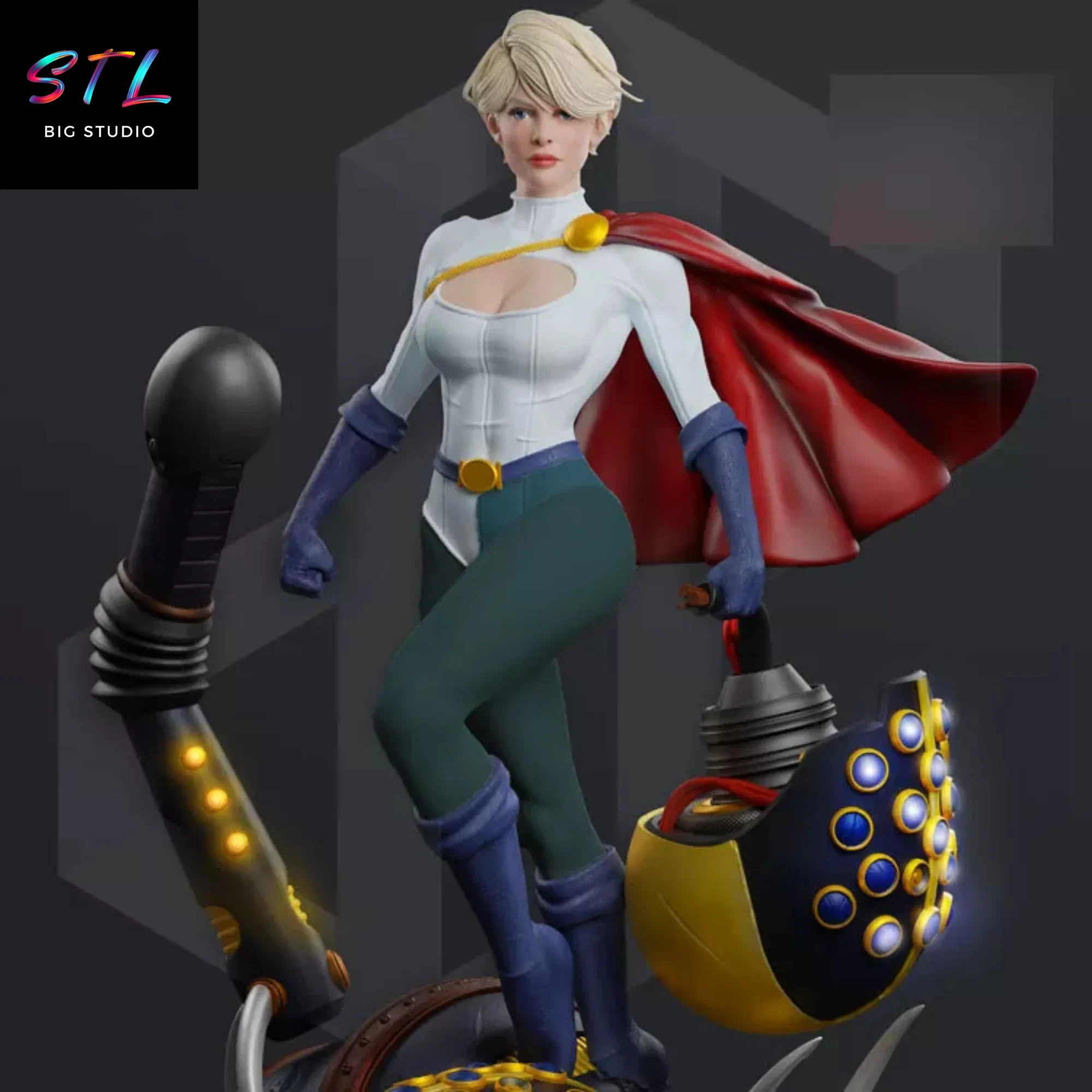 diorama power girl stl figura para imprimir en 3d diorama power girl stl figura para imprimir en 3d