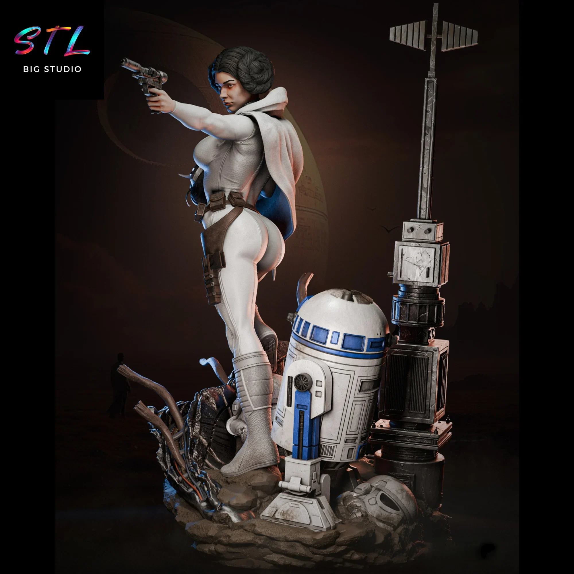 diorama princesa leia stl impresion 3d figura star wars diorama princesa leia stl impresion 3d figura star wars