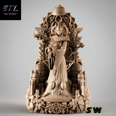 diorama princesa padme amidala stl star wars impresion 3d