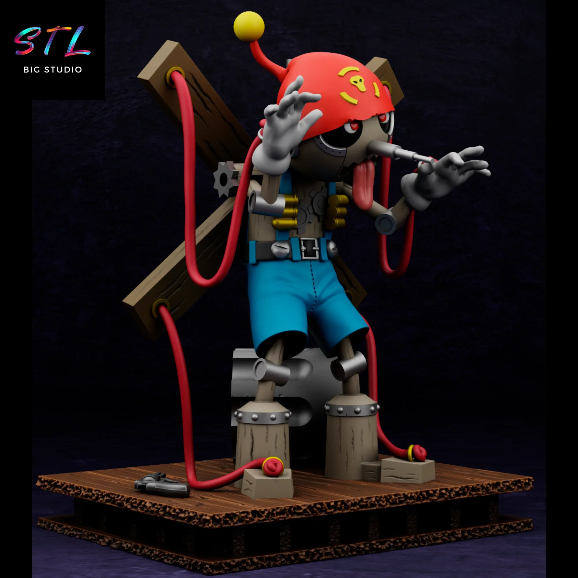 diorama puppetmon stl digimon figura impresion 3d diorama puppetmon stl digimon figura impresion 3d