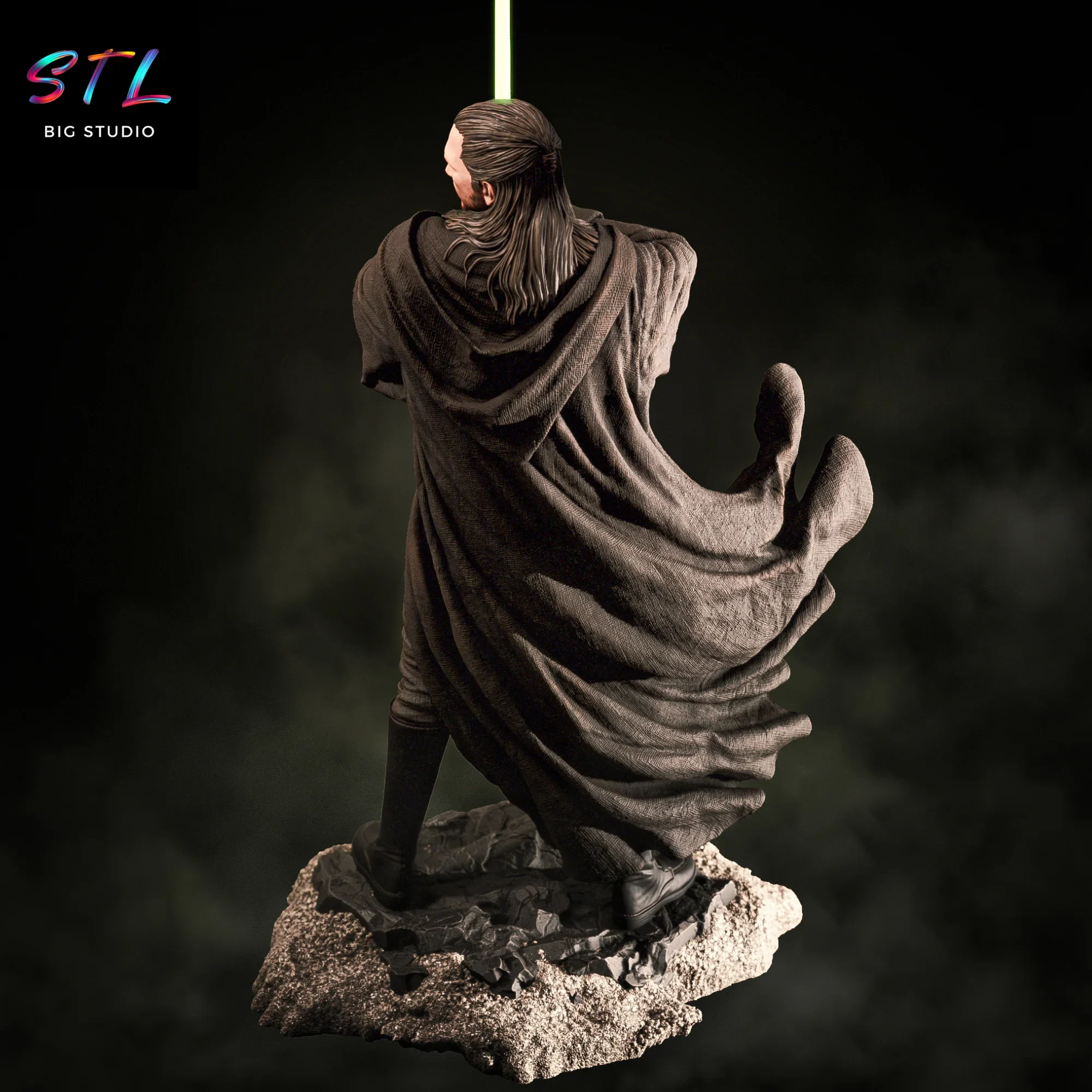 diorama qui-gon jinn stl star wars figura impresion 3d diorama qui-gon jinn stl star wars figura impresion 3d