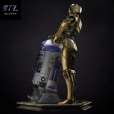 diorama r2d2 y c3po stl star wars impresion 3d