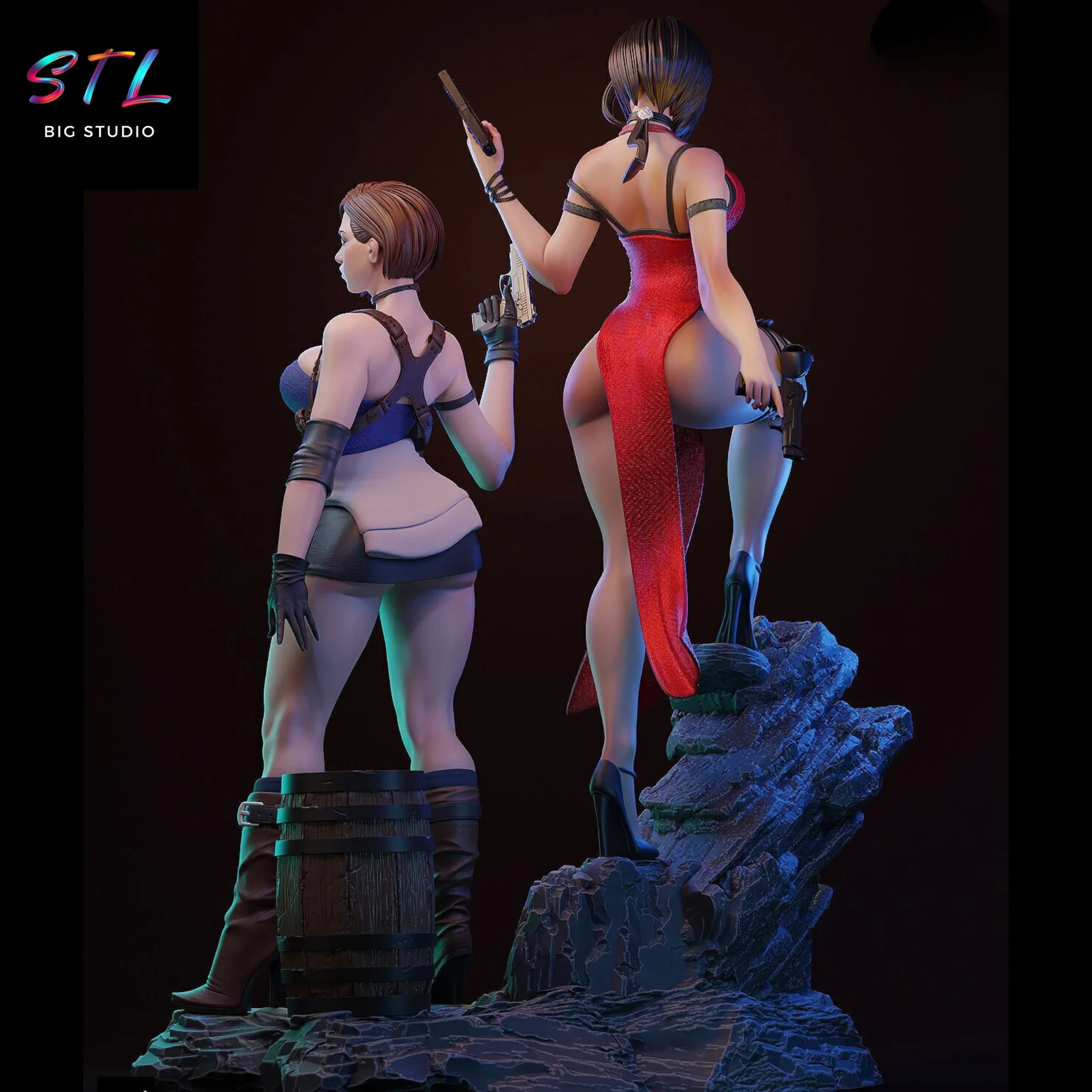 diorama resident evil stl jill valentine y ada wong impresion 3d diorama resident evil stl jill valentine y ada wong impresion 3d