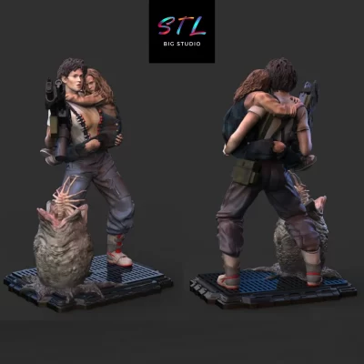 diorama ripley y newt stl aliens impresion 3d