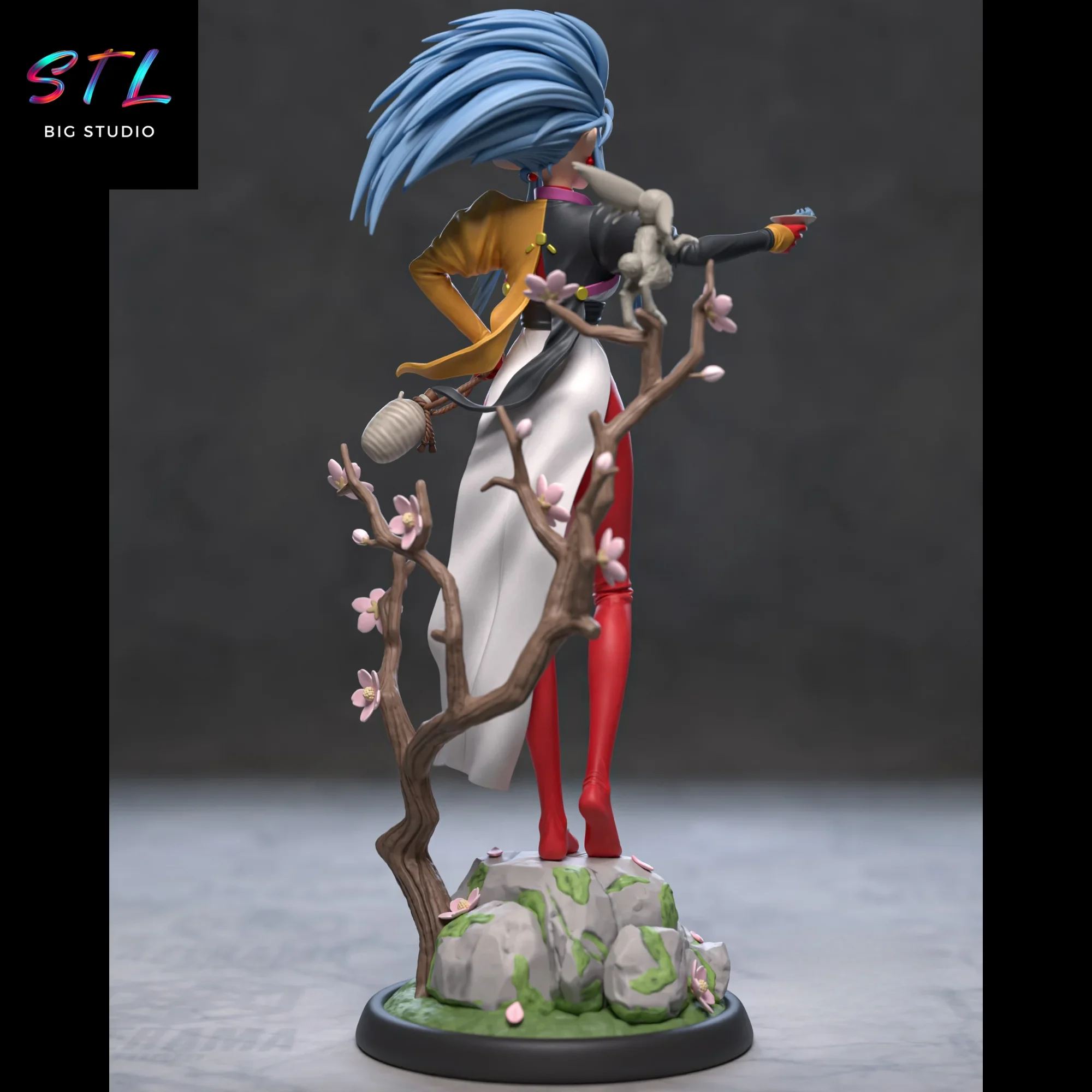 diorama ryoko hakubi stl tenchi muyo figura impresion 3d diorama ryoko hakubi stl tenchi muyo figura impresion 3d