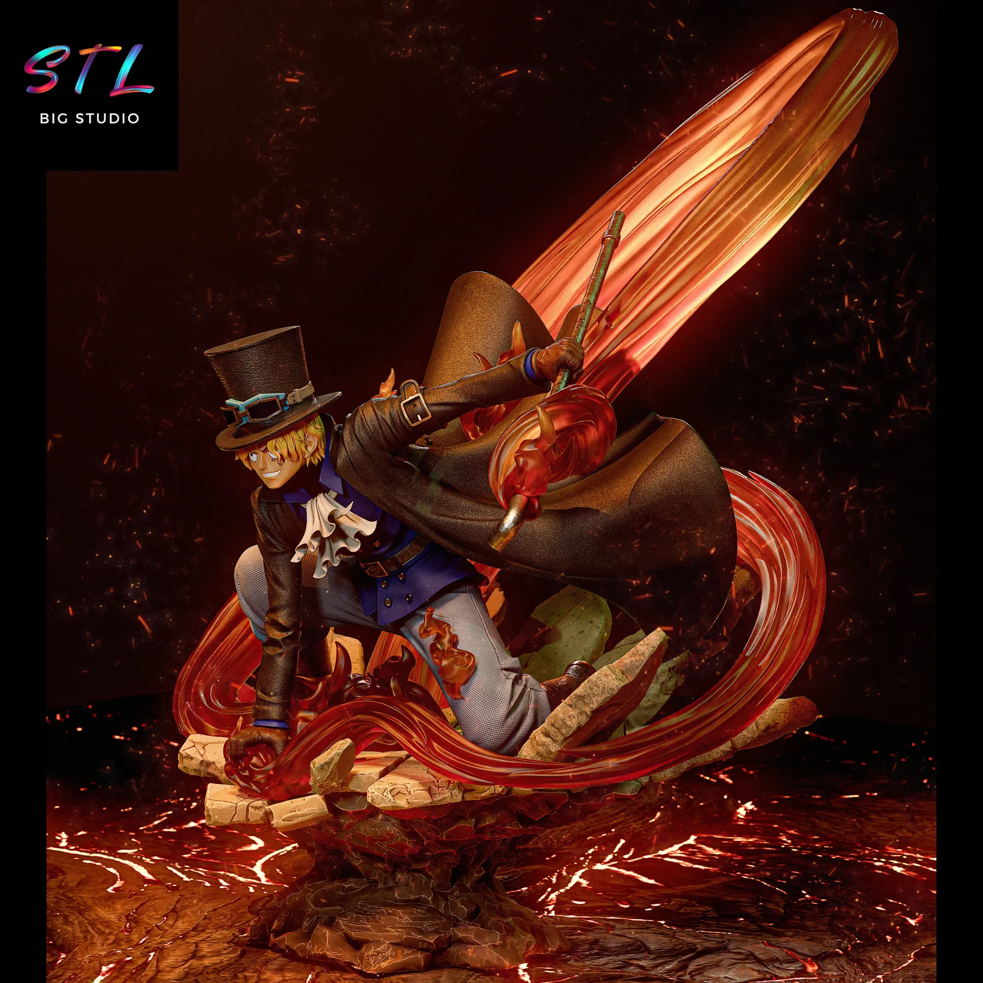 diorama sabo stl impresion 3d figura one piece diorama sabo stl impresion 3d figura one piece