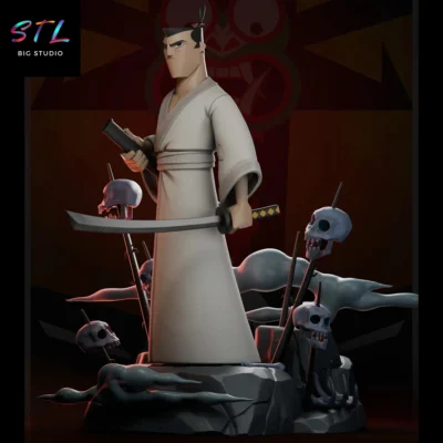 diorama samurai jack stl para impresion 3d