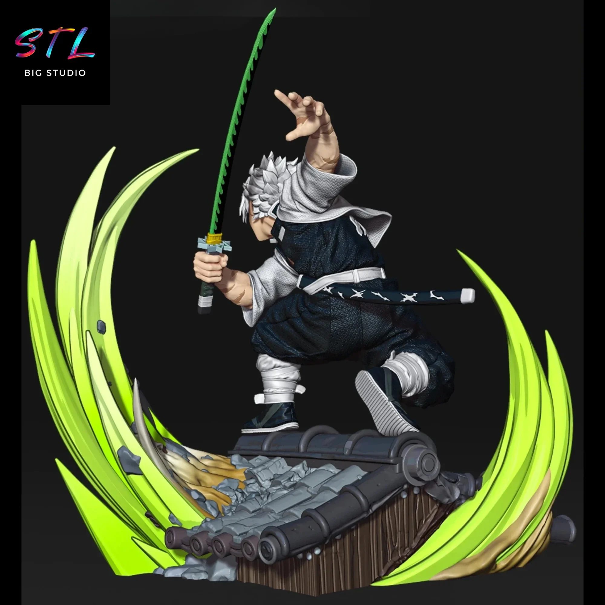 diorama sanemi stl demon slayer figura impresion 3d diorama sanemi stl demon slayer figura impresion 3d