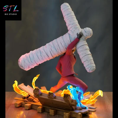 diorama sanji y zoro stl one piece onigashima impresion 3d