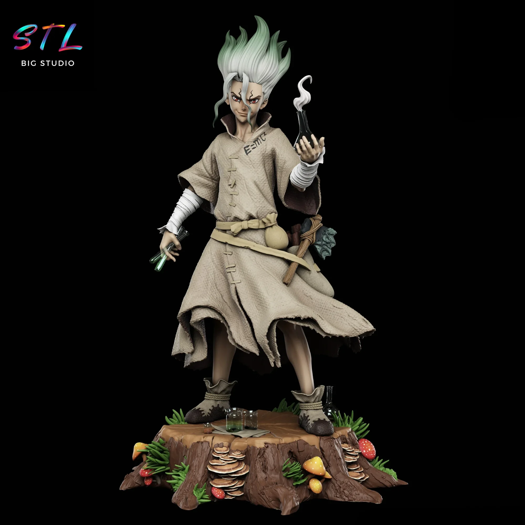 diorama senku stl dr stone figura impresion 3d