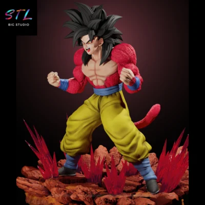 diorama son goku ssj4 stl bola de dragon gt impresion 3d