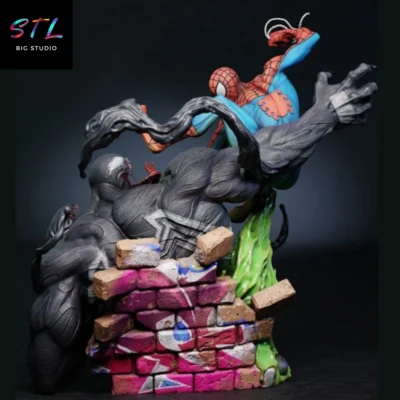 diorama spiderman vs venom stl para impresion 3d
