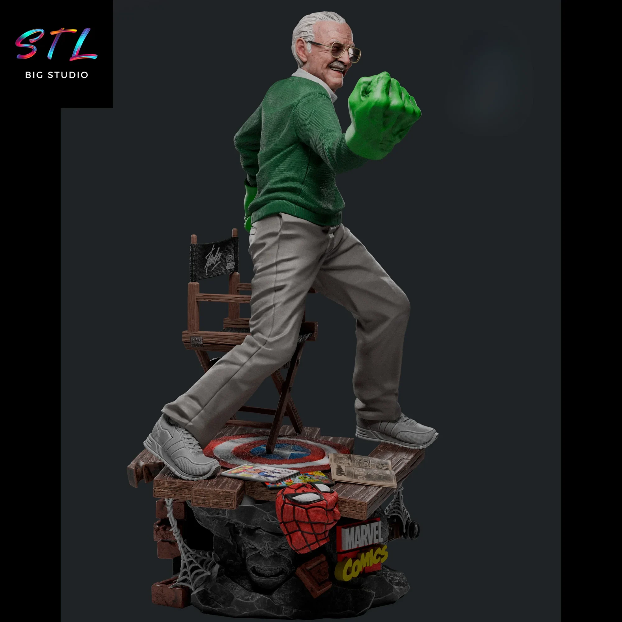 diorama stan lee stl impresion 3d marvel diorama stan lee stl impresion 3d marvel