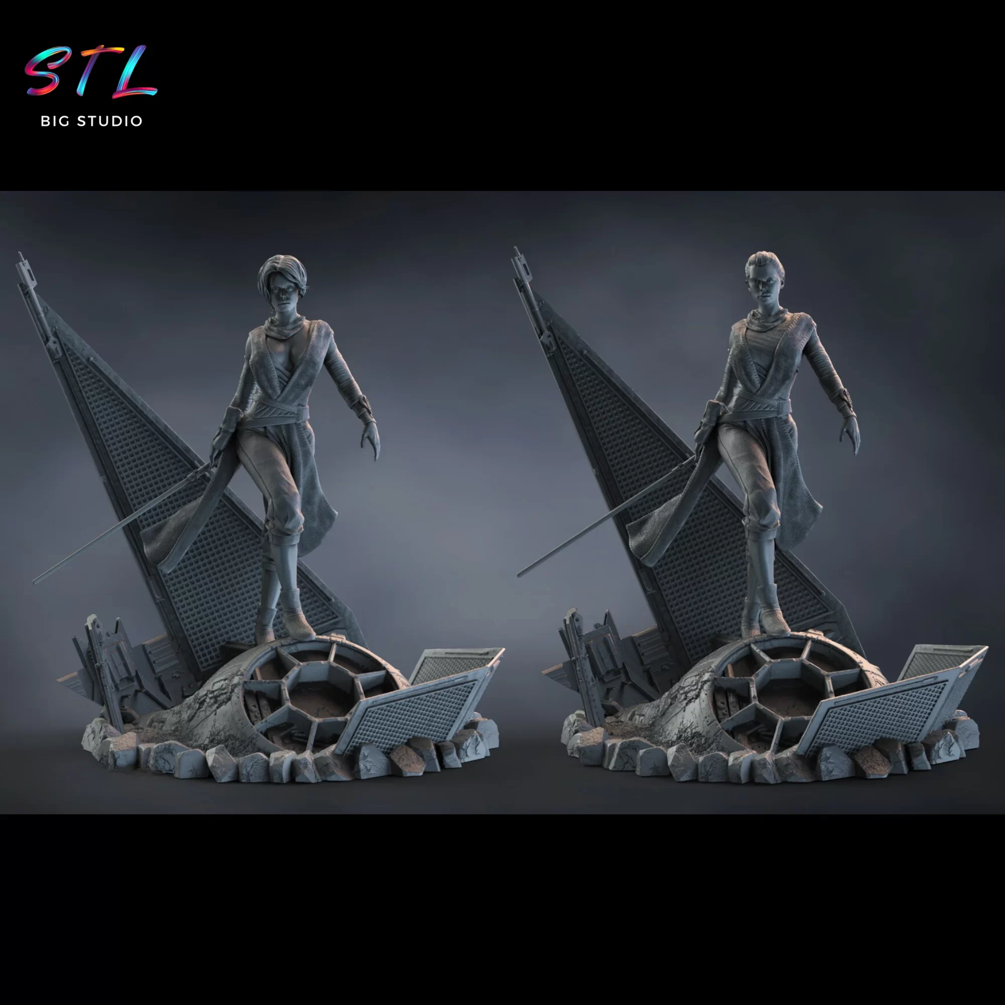 diorama star wars rey stl impresion 3d diorama star wars rey stl impresion 3d