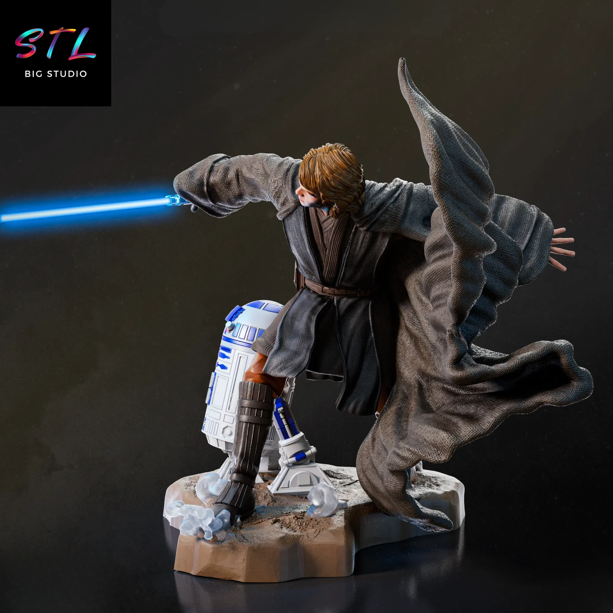 diorama star wars stl anakin skywalker y r2 d2 impresion 3d diorama star wars stl anakin skywalker y r2 d2 impresion 3d